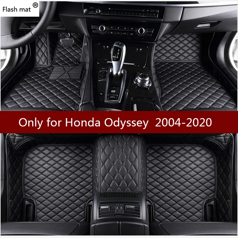 Кожаный Автомобильный Коврик для вспышки напольные коврики Honda Odyssey 5 мест 2004-2018