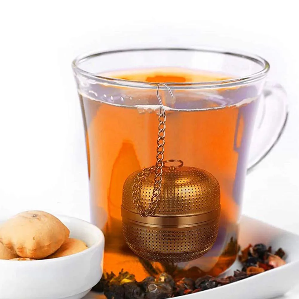 

1pc Stainless Steel Tea Infuser Ball Tea Strainer Mesh Filter With Chain Hook Extra Fine Mesh Portable Convenient Tea Tools