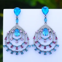 godki jimbora exquisite clear pendant earrings full mirco paved crystal zirconia for women popular luxury earrings jewelry