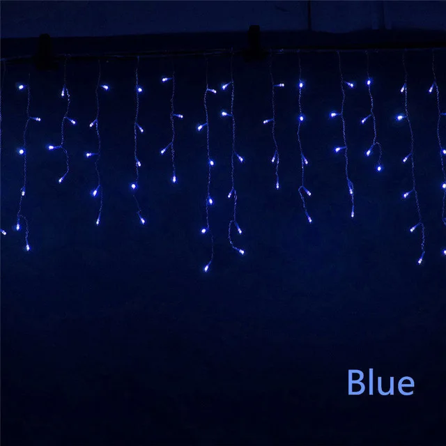 Blue Рождественский светодиодный светильник, гирлянда на окно, гирлянда, 3,5 м/5 м, свисает, 0,4-0,6 м, уличная гирлянда, вечерние, праздничные, новогодние украшения - Испускаемый цвет: Blue