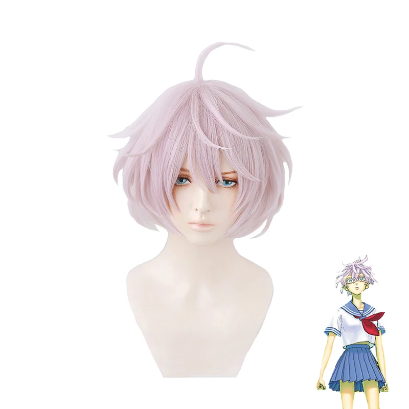 

Tokyo Revengers Senju Kawaragi Purple Pink Short Wig Cosplay Costume Heat Resistant Synthetic Hair Tenjiku Men Women Wigs