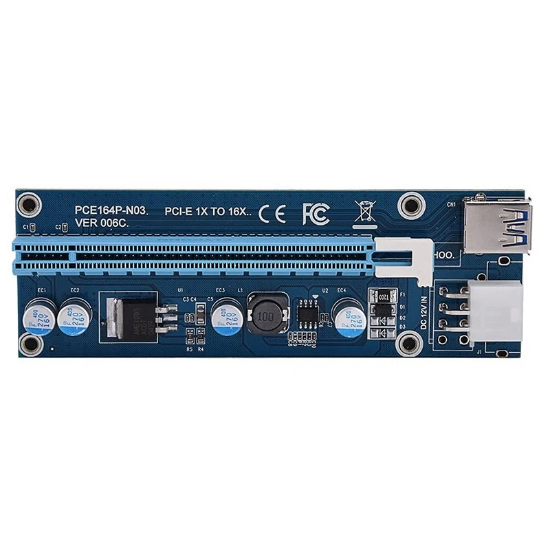 Переходник PCI E 1X к 16X с кабелем питания MOLEX на SATA адаптер переходника шнура GPU