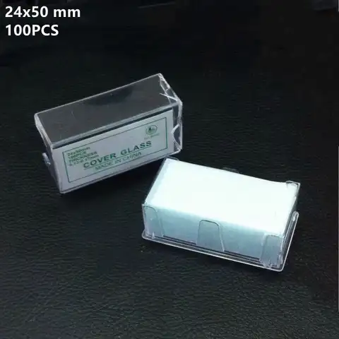100 шт., прозрачные линзы для микроскопа, 24 х50 мм, толщина 0,13-0,17 мм