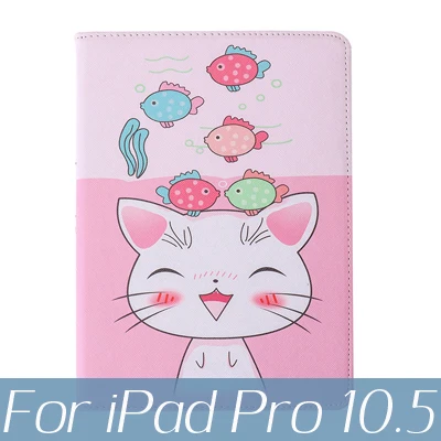 Для iPad 10,2 чехол для планшета тройной складной чехол для iPad 9,7 air 3 10,5 Pro 10,5 чехол с мультяшным котом - Цвет: C3 for ipad pro 10.5