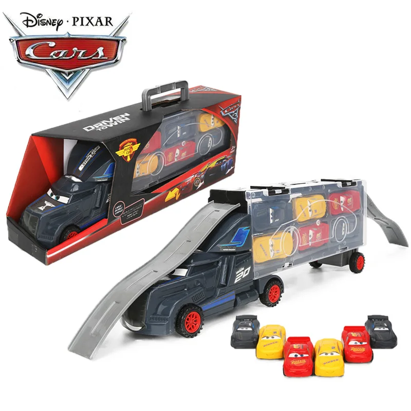 Набор 7 см 38 Disney Pixar Cars 3 игрушки Black Jackson Storm с Mack Uncle Truck Lightning McQueen 1:55 литье под