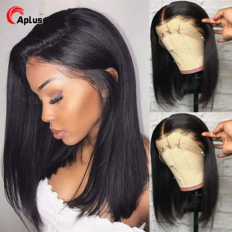 Short Bob Frontal Wigs Preplucked Straight Bob Wig Lace Front Human Hair Wigs Glueless Transaprent Lace Bob Wig With Baby Hair