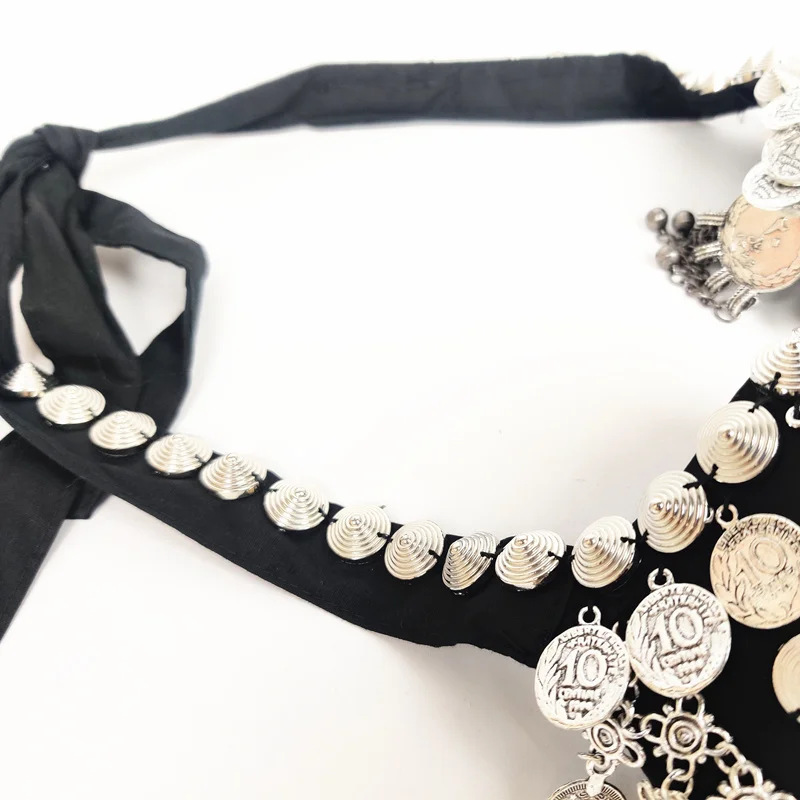 Для женщин танцевальная одежда Серебряная цепочка металлическими шипами