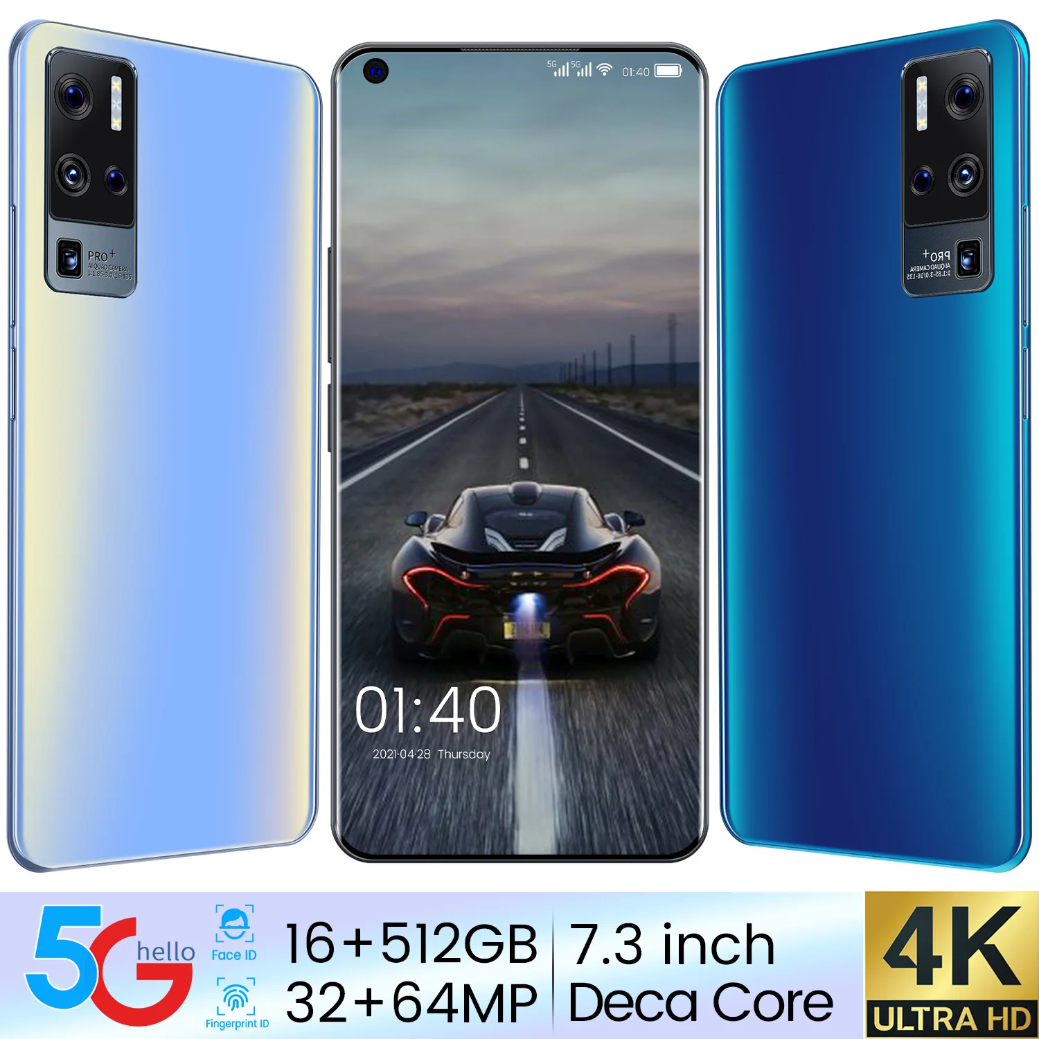 

Cellular phones OnePro 9+ 7.3 Inch 16+512GB Andriod11 MTK6893 Deca Core 6800mAh 32+64MP 1440*3200 Global Version Smartphones