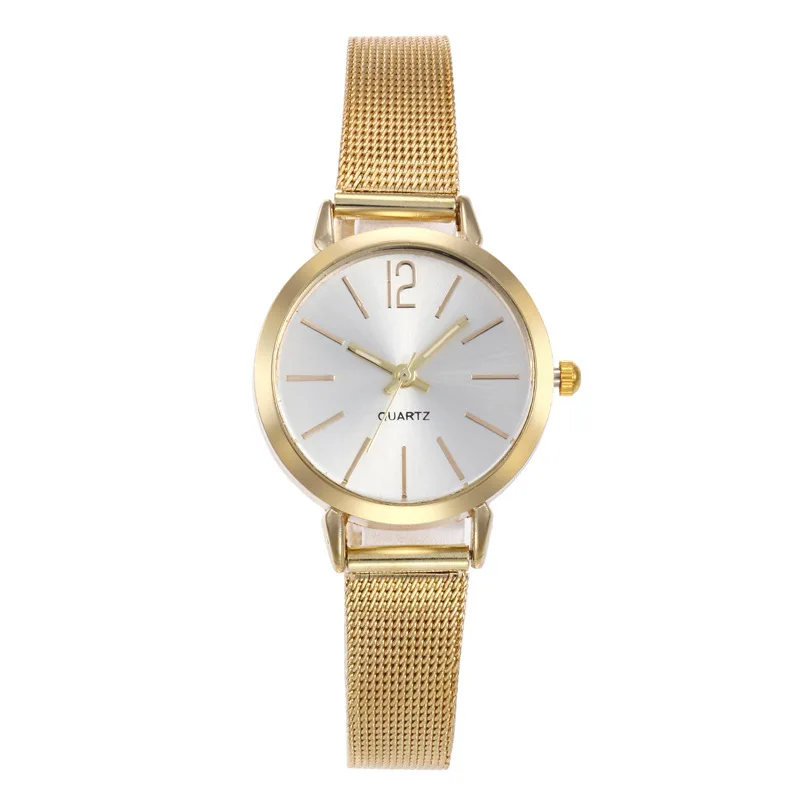 Золотые серебряные часы Geneva с браслетом женская одежда модные тонкие сетчатые