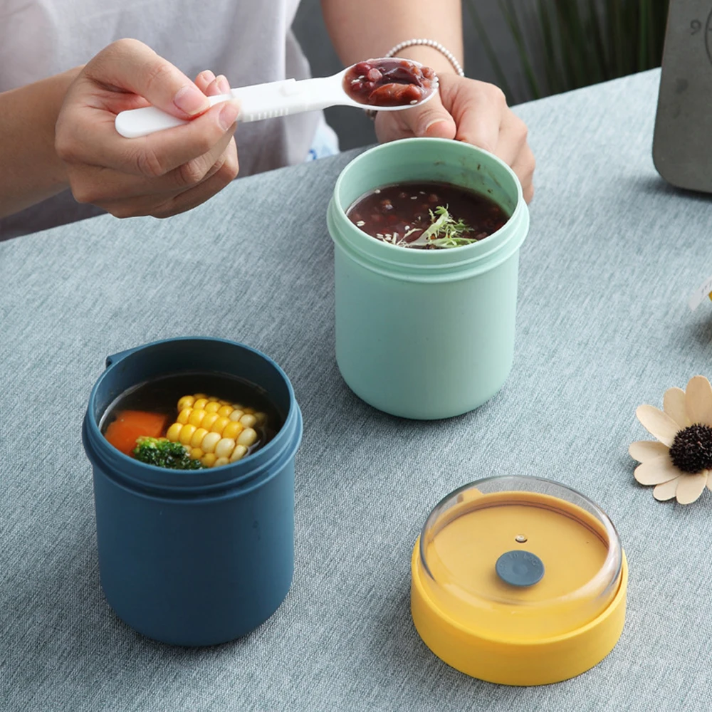 

Portable Breakfast Cup Multifunction Oatmeal Cereal Soup Cup Nut Yogurt Snack Mug Microwave with Lid Spoon Lunch Box Leak-proof