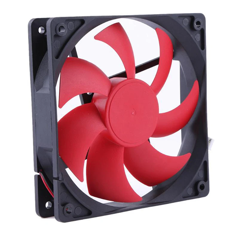 

1PC F12025 120mm PC Cooling Fan Red Blade 12V Desktop 3Wire Case Fan Cooler
