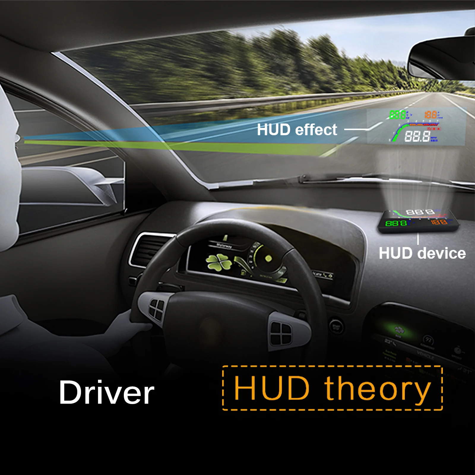 

TiOODRE 2021 новый проектор скорости лобового стекла автомобиля HUD T100 GPS-дисплей приборной панели KMH/KPM совместимый со всеми автомобилями