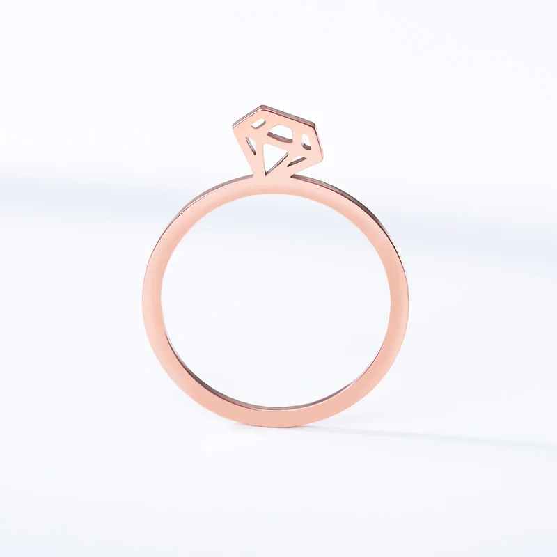 Creative Geometric Ring Stainless Steel Fine Gold Color Jewelry For Women Men Best Birthday Gift Regalos Para Mujer | Украшения и