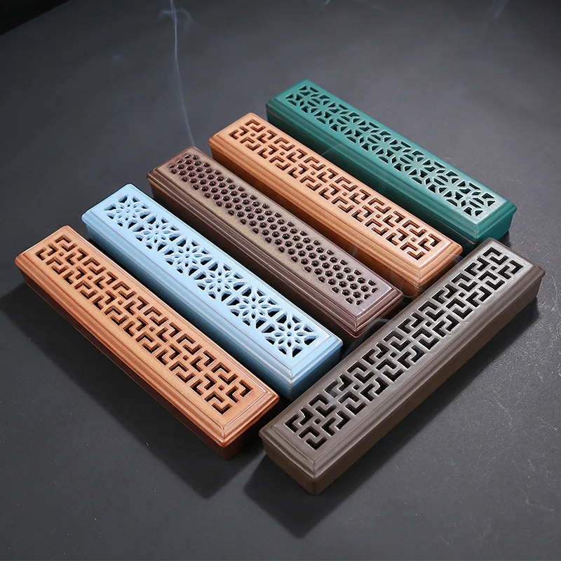 Креативная полая керамическая коробка для благовоний Blackflow курильница дзен