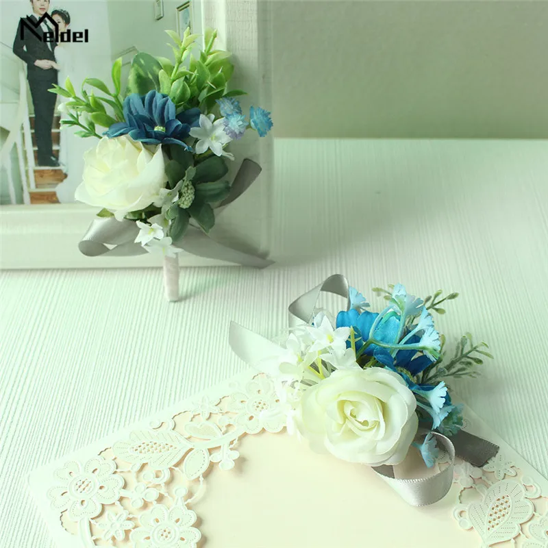 

Meldel Boutonniere Men Corsage Bracelet Bridesmaid Sister Brooches Wedding Corsage Pin Flower Wedding Buttonhole Planner Corsage