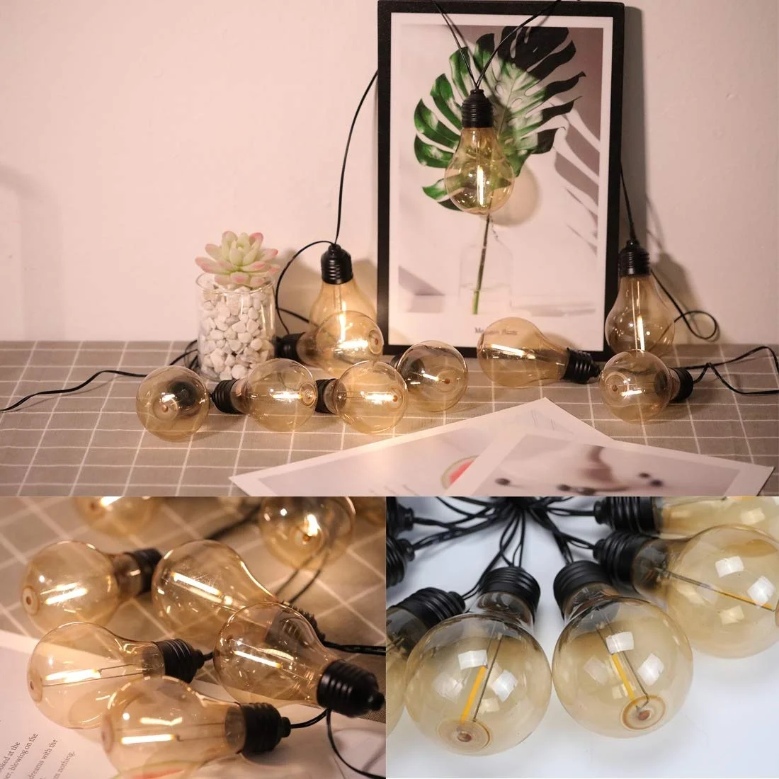 10 ламп солнечная энергия светодиодная лампа подвесное украшение прочный для