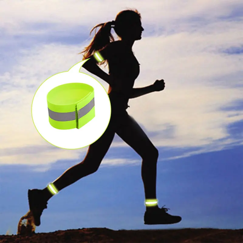 Outdoor Sports Safety Band Reflective High Visibility Elastic Wristbands Ankle Wrist Arm Warning Running Cycling Night Warning
