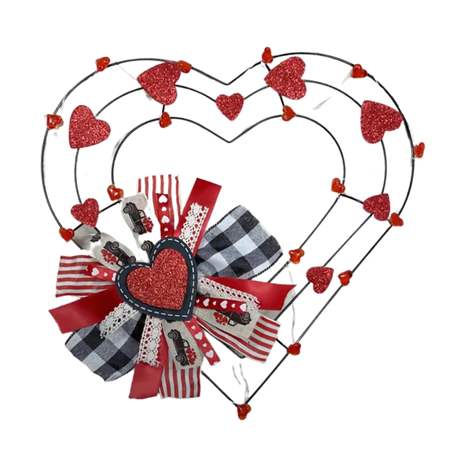 

Heart Shaped LED Wreaths Durable And Solid Novelty Valentine's Day Wreath For Front Door Heart Shaped Wreath Wall Decoration