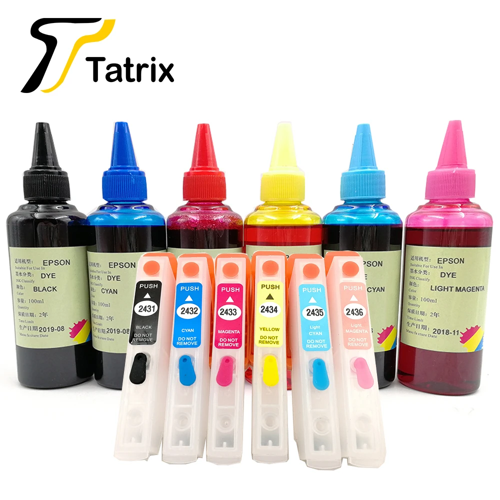 Пустой пополняемый картридж для чернил Tatrix T2431XL T2431 Epson|Чернильные картриджи| |