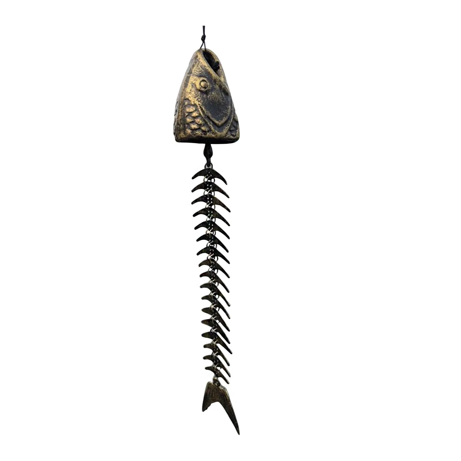 

European Style Fish Wind Chime Metal Iron Wind Chime Ornaments Creative Fortune Home Car Hanging Decor Gift Crafts 2021