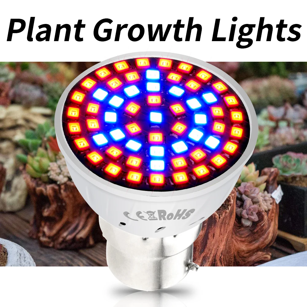 

Фитолампа полного спектра E27 E14 для выращивания растений, лампочсветильник 220 В GU10, светодиодная лампа для роста растений MR16 LED B22, лампа для т...