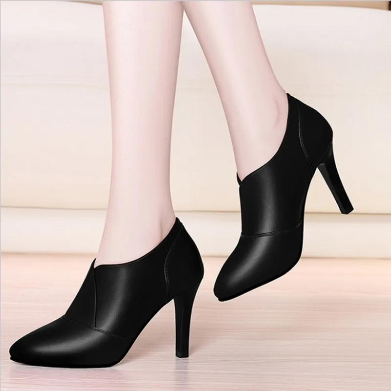 

Botas De Mujer Women Fashion Pointed Toe Wine Red Short Martin Ankle Boots Lady Classic Black Pu Leather Heel Boots G6405a