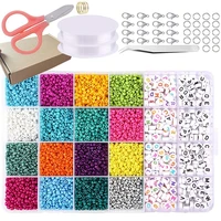 beads kit jewelry making kit beads for bracelets bead craft kit set glass pony seed letter alphabet diy art and craft