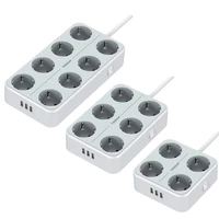 wall mountabel usb power strip with eu plug 468 sockets 2m6 5ft long cord and onoff swtich for protection and save energy