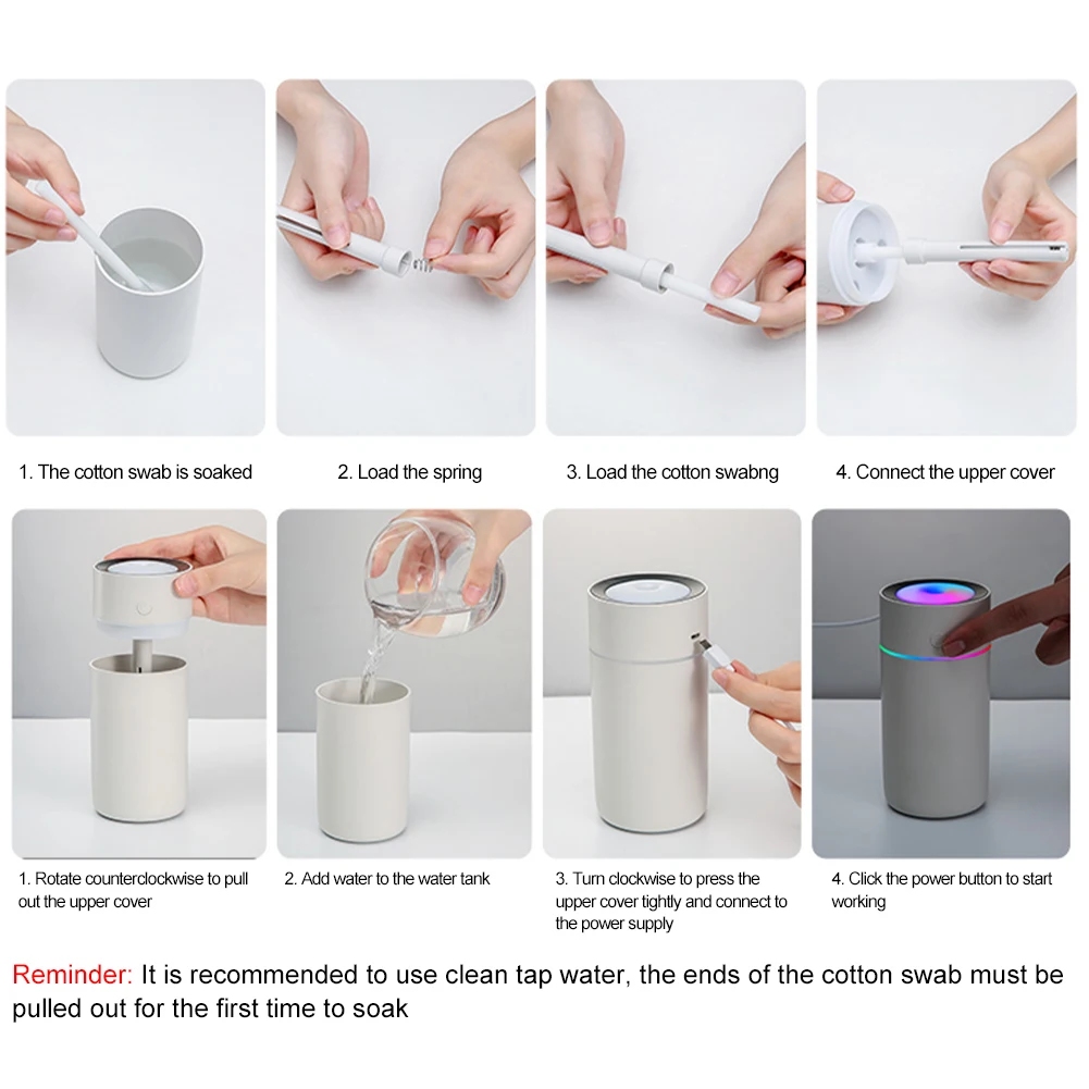 Увлажнитель воздуха ультразвуковой с цветным освещением 320 мл 2 режима |