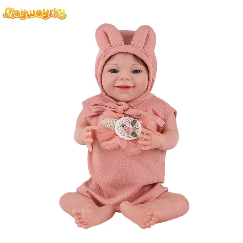 

Mayway 20" Realistic Lifelike Smile Face Doll Reborn With Full Silicone Body For Kids Birthday Gift