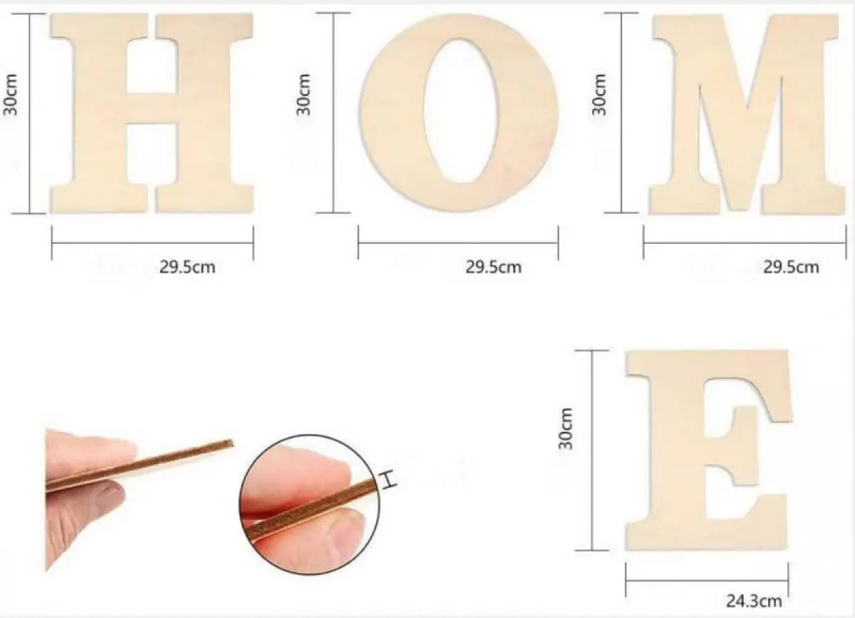 2Pc/30cm Tall Vintage Wood English Letter Retro Creative Alphabet Numbers Home Bar Coffee Wedding Decoration Craft | Дом и сад