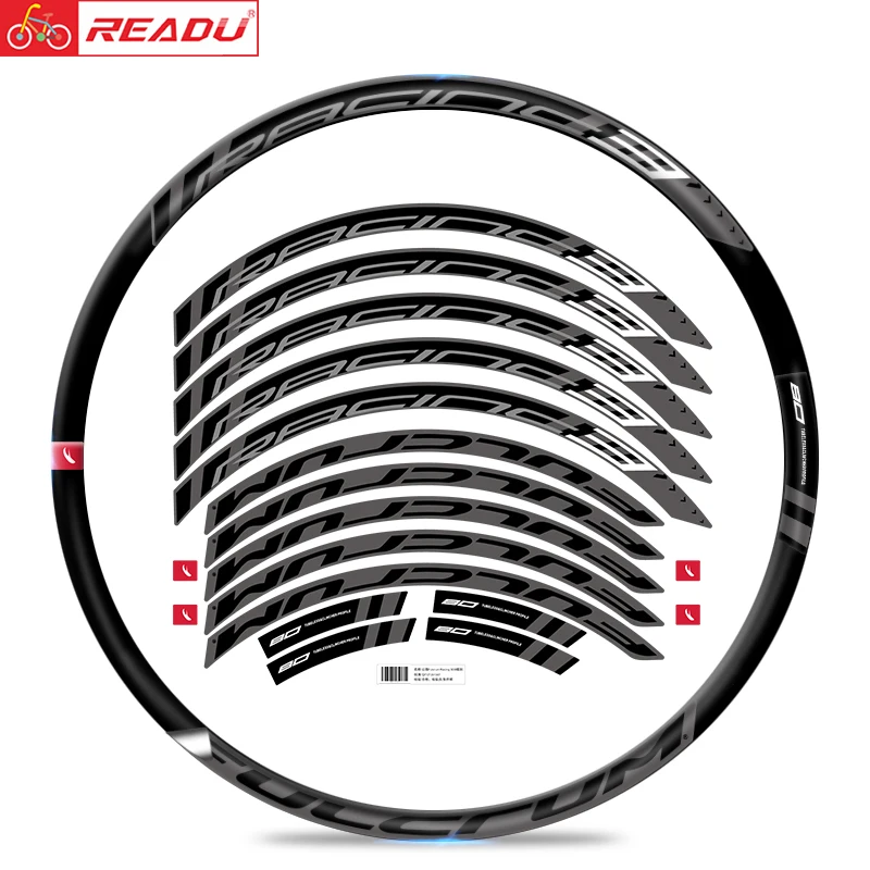 

Racing-3DB road bike climbing wheel set sticker rim height 25.5mm bicycle rim decals racing 3DB