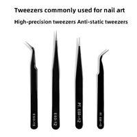 hot one piece of straight elbow fashion nail art tweezers nail stickers drill drill nail art false eyelash sequin tool jewelry