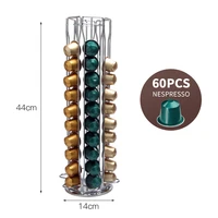 2020 practical coffee capsule holder coffee pod holder tower stand for 60 nespresso capsules storage soporte capsulas holder