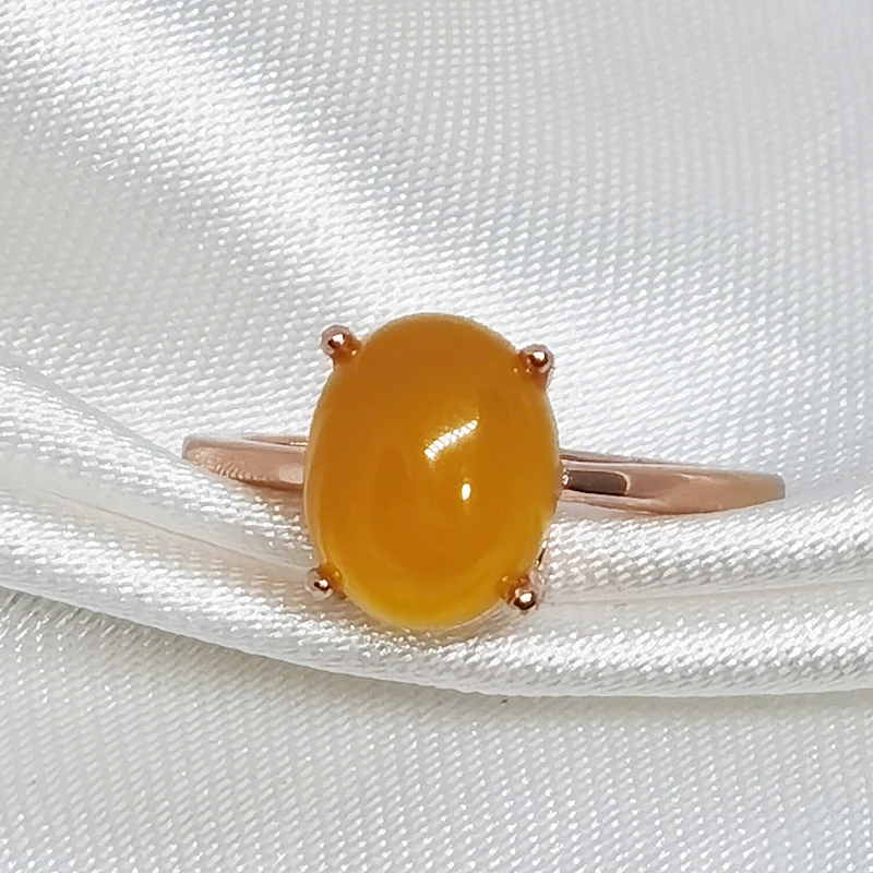 

Ювелирный камень MeiBaPJ, халцедон, простое кольцо для женщин, ювелирное изделие из настоящего серебра с натуральным 925 пробы