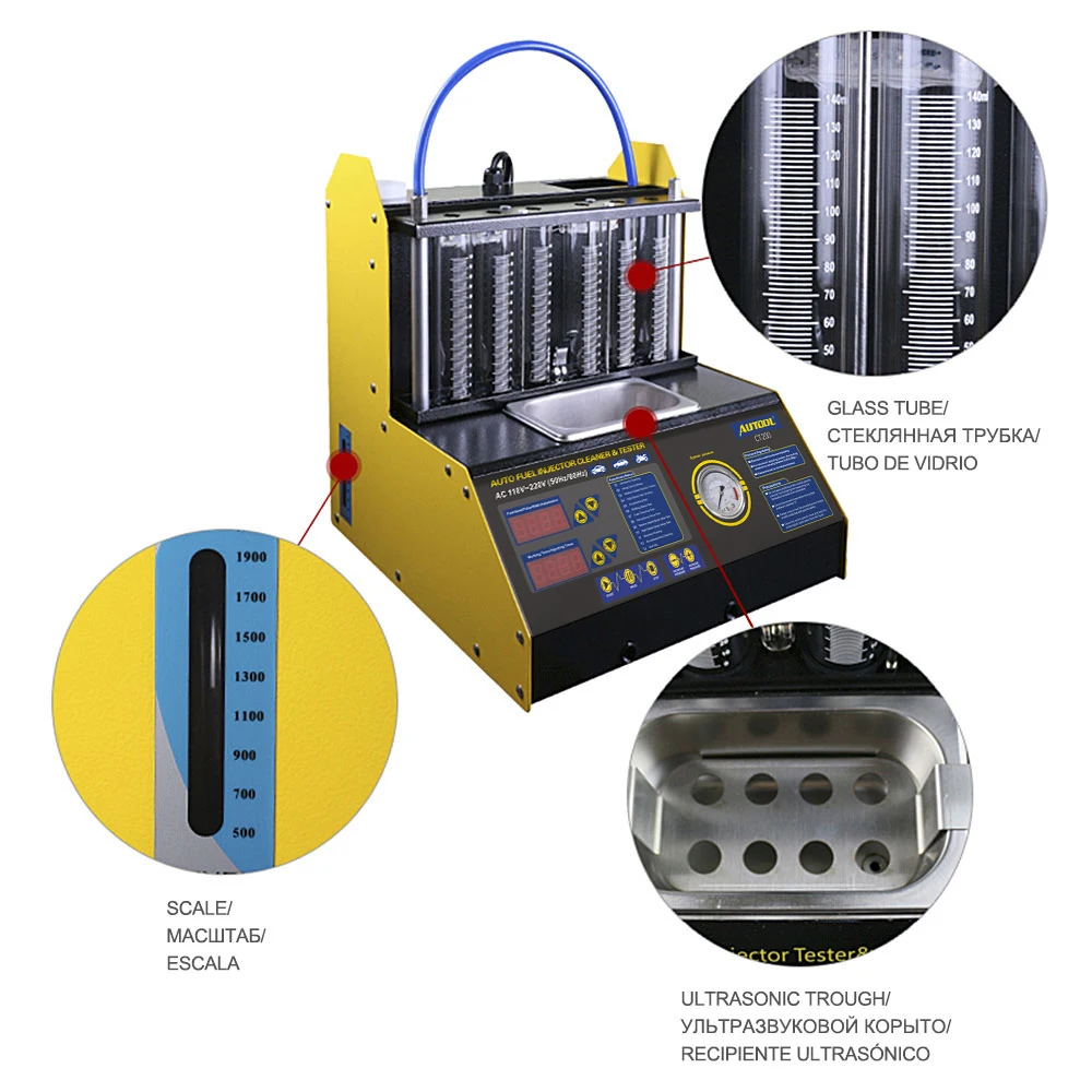 AUTOOL CT200 автомобильный инжектор тестер топливный сопло очиститель 220 В/110 в