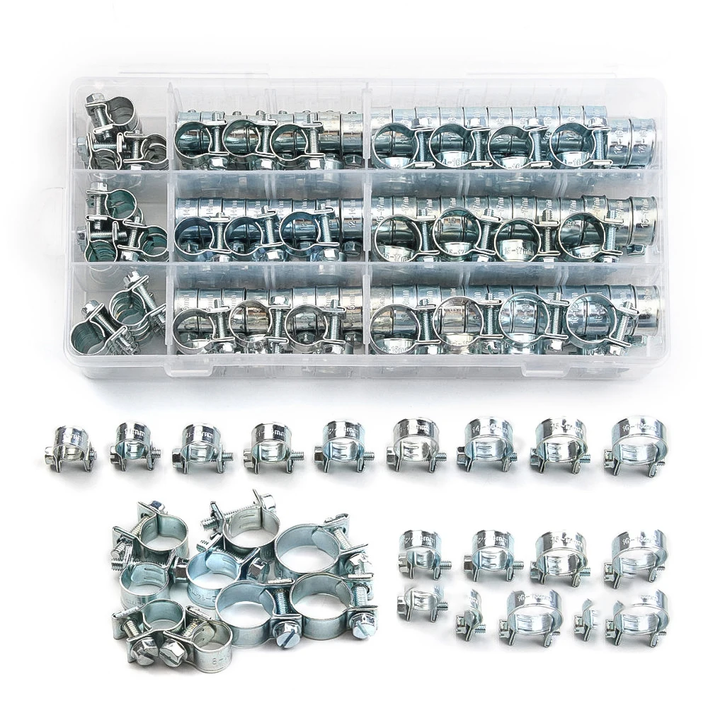 

135 шт. хомут с двойным ушным зажимное устройство оцинкованное металлическое 8-18 мм отвертка для крепления хомута шланга силиконовый шланг за...
