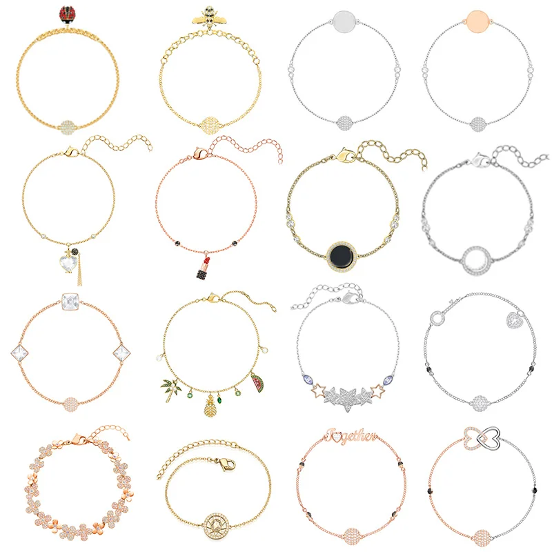 

05 высококачественный оригинальный браслет SWA, модный элегантный браслет австрийского бренда с кристаллами, женская бижутерия, подарок, бес...