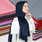 Однотонный хиджаб 2022, женский длинный трендовый платок, головной платок для мусульманских женщин, головной платок из пашмины размером 70x200 см