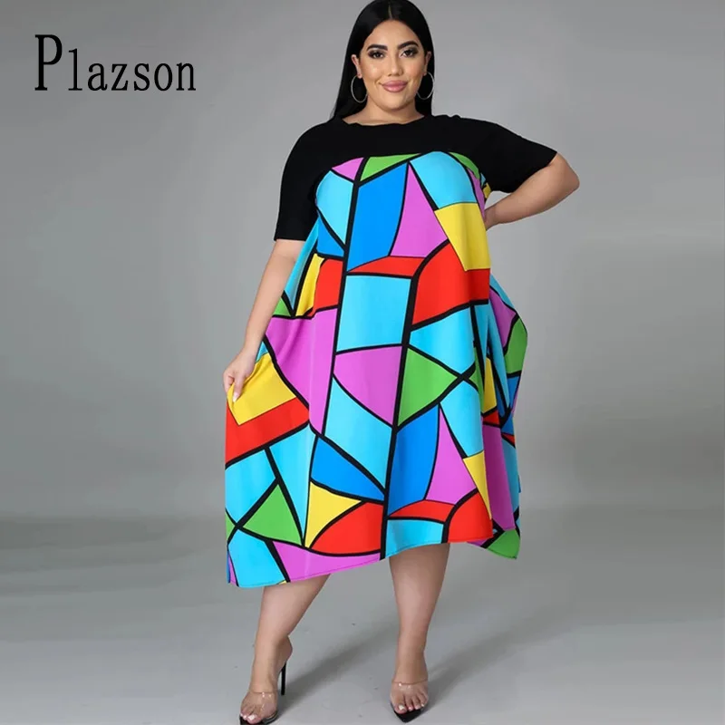 

Женское длинное летнее платье-футболка с коротким рукавом, свободного покроя