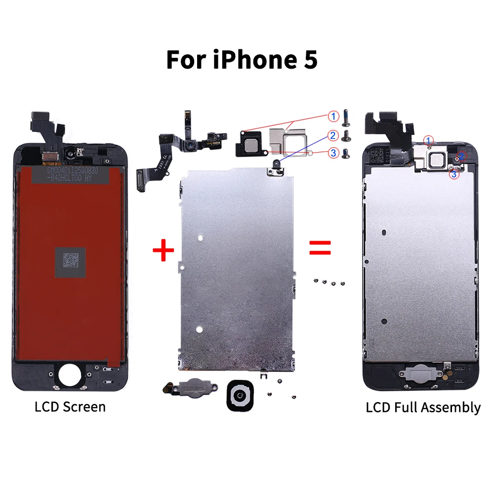 Для iPhone 6 Полный ЖК дисплей в сборе для 5 5S SE 5C сенсорный экран + Кнопка возврата