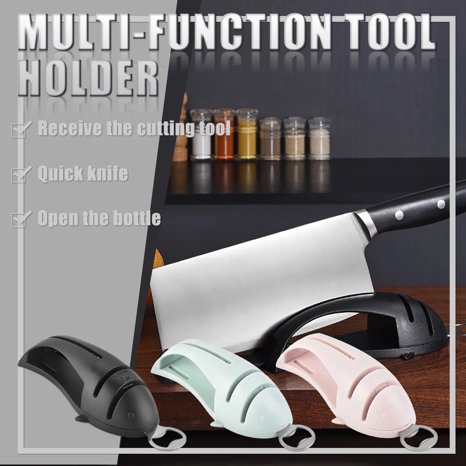 3 в 1 Многофункциональный заточка ножей открывалка для бутылок пива нож стеллаж