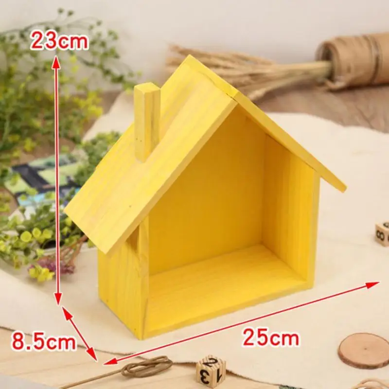 Креативное деревянное украшение для маленького дома ретро цветная настенная