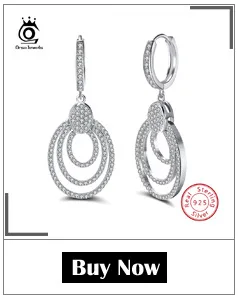 ORSA JEWELS Настоящее 925 пробы серебро Для женщин серьги в виде капель с крапановая закрепка прямоугольной формы AAA циркон модные серьги, украшения SE72