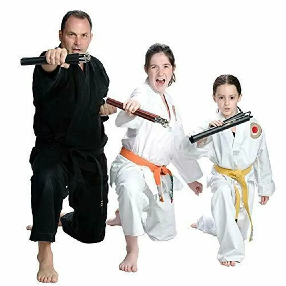 

Black Red Durable Two Sections Stick Martial Arts Foam Metal Chain Safe PVC Sponge Nunchucks For Beginners Kids Adults