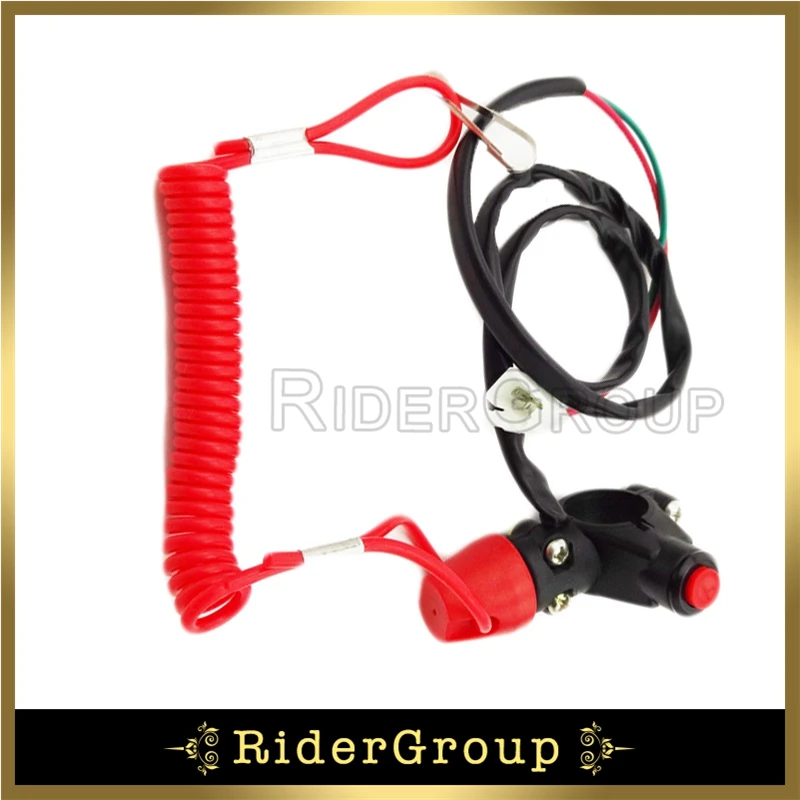 Red Tether Safety Engine Stop Kill Switch Push Button For Minimoto Dirt ATV Motorcycle Quads Pocket Bike Parts | Автомобили и