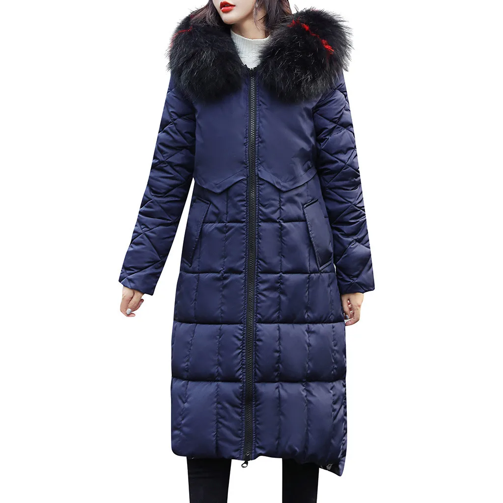 HSU Новые пальто женские зимние свободные длинные хлопковые стеганые куртки