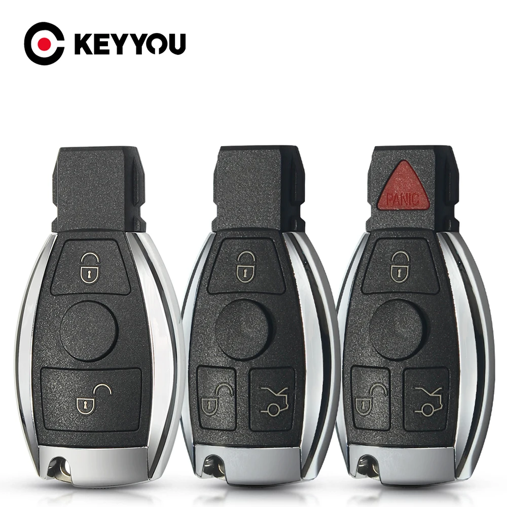 KEYYOU For Mercedes Benz Year 2000+ Supports Original NEC and BGA Smart Remote Key Shell Fob 3 Buttons Replace Case | Автомобили и