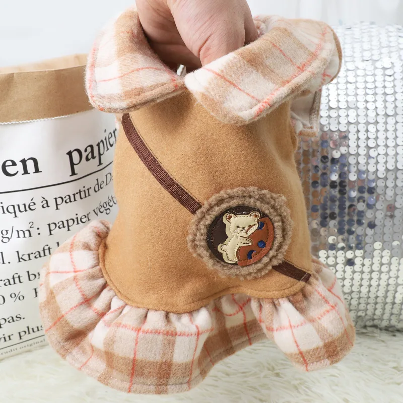 

Luxury Lady Sweet Cat Dog Dress Autumn Winter Pet Party Wedding XS XL Girl Habanera Chihuahua Puppy Disfraz Perro Skirt Supplies