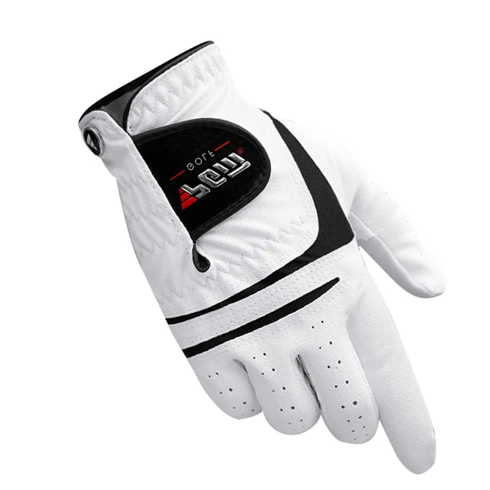 

1pc Men Soft Sports Left Right All Weather Sweat Absorbent Golf Gloves Breathable Adjustable Elastic Synthetic Cabretta Leather